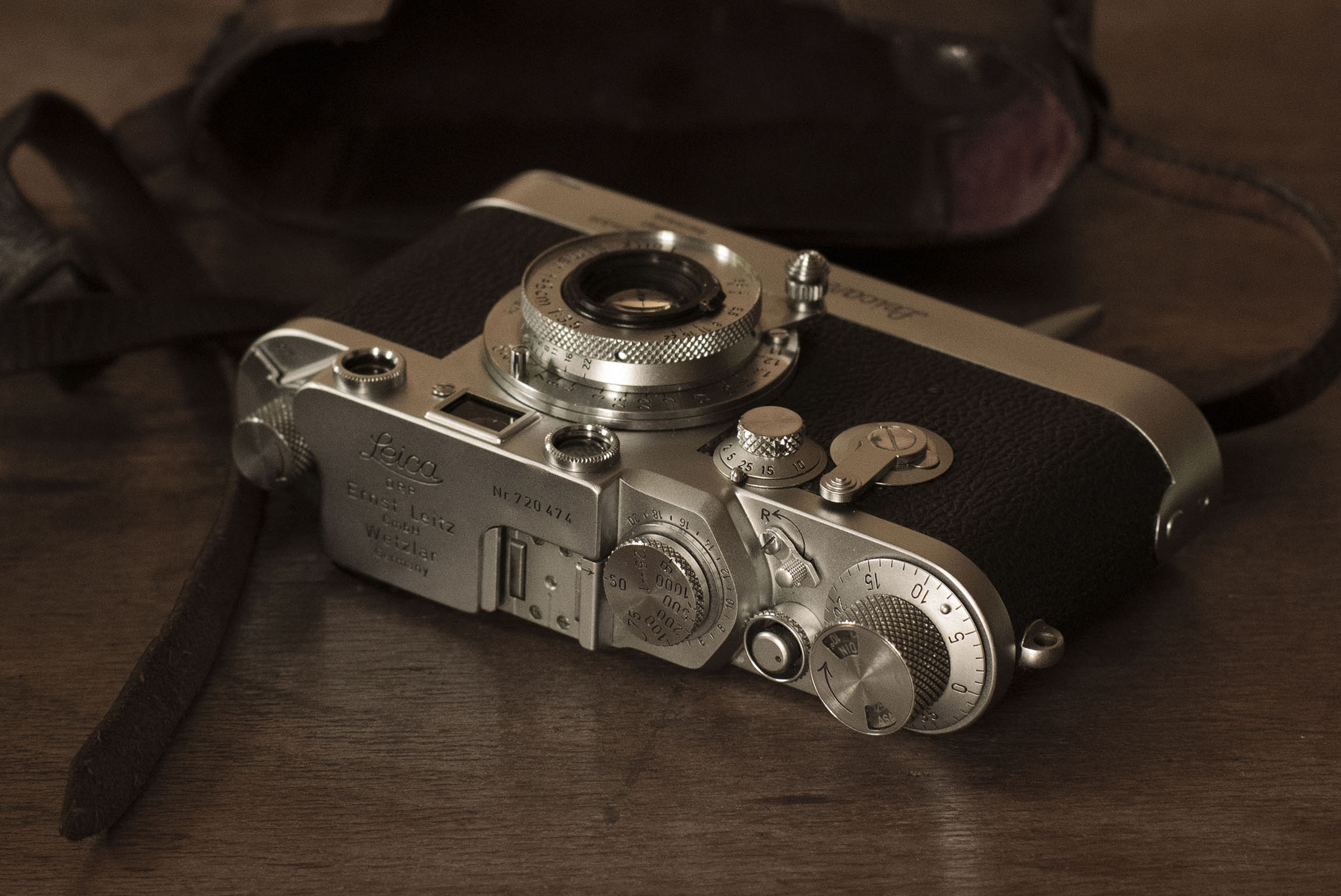 Leica IIIf with Leicavit Rapidwinder and Elmar 5cm